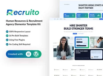 Recruito – Human Resources & Recruitment Agency Elementor Template Kit
