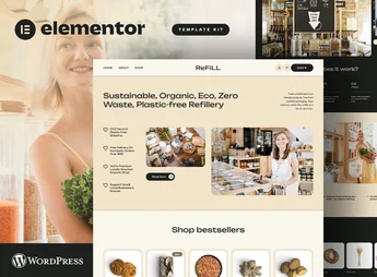 ReFill – Zero Waste Shop eCommerce Elementor Pro Template Kit