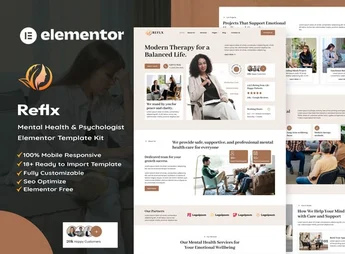 Reflx – Mental Health & Psychologist Elementor Template Kit