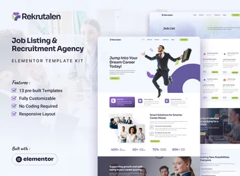 Rekrutalen – Job Listing & Recruitment Agency Elementor Pro Template Kit