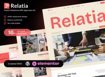 Relatia – Public Relations PR Agencies Elementor Template Kit