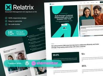 Relatrix – Customer Relationship Management CRM SAAS Platform Elementor Template Kit
