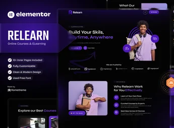 Relearn – Online Courses & E-Learning Elementor Template Kit
