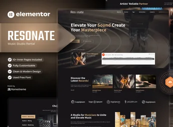 Resonate – Music Studio Production Elementor Template Kit