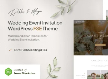 Robbie & Magie – Wedding Event Invitation FSE WordPress Theme