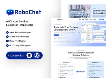 RoboChat – AI Chatbot Service Elementor Template Kit