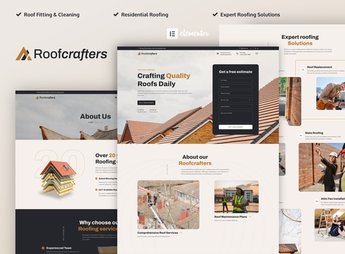 Roofcrafters – Roofing Company Elementor Pro Template Kit