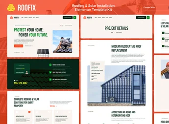 Roofix – Roofing & Solar Installation Elementor Template Kit