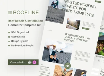 Roofline – Roof Repair & Installation Elementor Template Kit