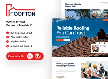 Roofton – Roofing Services Elementor Template Kit