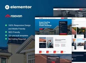 Roovon – Roofing Services Elementor Pro Template Kit