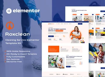 RoxClean – Cleaning Services Elementor Template Kit