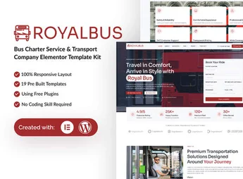 RoyalBus – Bus Charter Service & Transport Company Elementor Template Kit