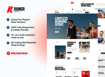 Runer – Running Club, Marathon & Sports Events Elementor Template Kit