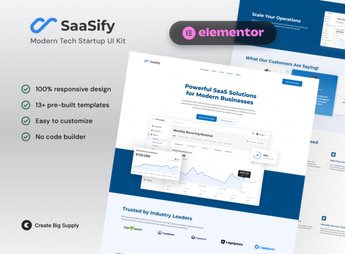 SaaSify – Modern Tech Startup Elementor Template Kit