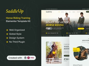 SaddleUp – Horse Riding Training Elementor Template Kit