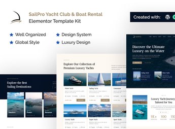 Sailpro – Yacht Club & Boat Rental Elementor Template Kit