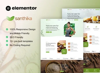 Santhika – Ayurveda & Natural Beauty Care Elementor Template Kit
