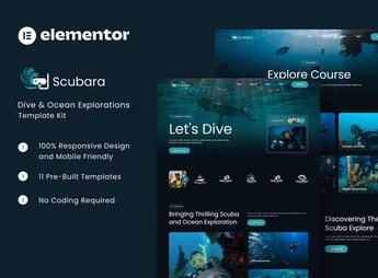 Scubara – Dive & Ocean Explorations Elementor Template Kit