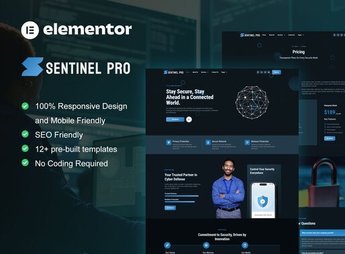 Sentinel – Cyber Security Services Elementor Pro Template Kit