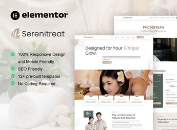 SereniTreat – Spa & Beauty Care Elementor Pro Template Kit
