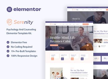 Serenity – Psychology & Counseling Elementor Template Kit