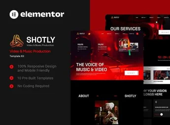 Shotly – Video & Music Production Elementor Template Kit