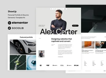ShowUp – Personal Portfolio & Resume Elementor Template Kit