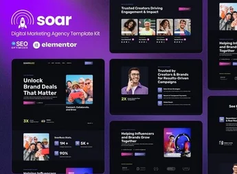 SoarBuzz – Influencer Agency Elementor Template Kit