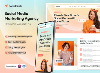 Socialsizzle – Social Media Marketing Agency Elementor Template Kit