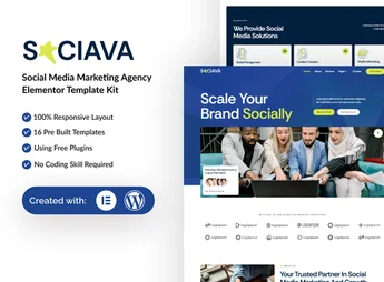 Sociava – Social Media Marketing Agency Elementor Template Kit