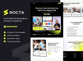 Socta – Social Media Marketing Agency Elementor Template Kit