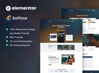 Softlow – Technology & Software Company Elementor Template Kit