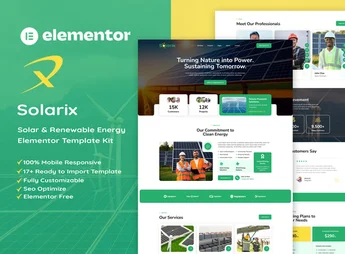 Solarix – Solar & Renewable Energy Elementor Template Kit