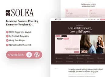 Solea – Feminime Business Coaching Elementor Template Kit