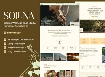 Soluna – Women Wellness Yoga Studio Elementor Template Kit