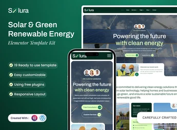 Solura – Solar & Green Renewable Energy Elementor Template Kit