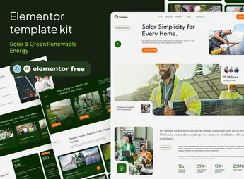 Sonare – Solar & Renewable Energy Elementor Template Kits