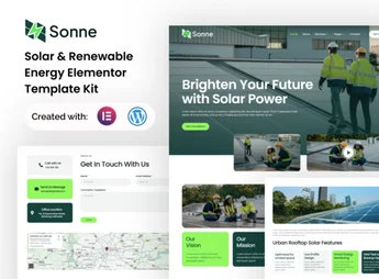 Sonne – Solar & Renewable Energy Elementor Template Kit