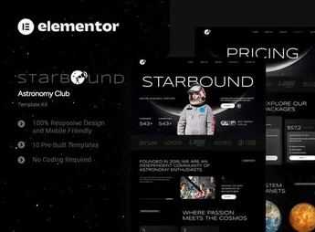 Starbound – Astronomy Club Elementor Template Kit