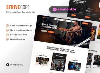 StriveCore – Fitness & Gym Elementor Template Kit