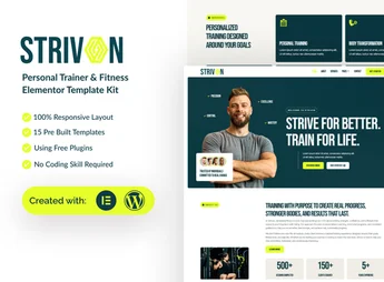 Strivon – Personal Trainer & Fitness Elementor Template Kit