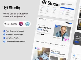 Studiq – Online Course & Education Elementor Template Kit