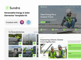 Sundra – Renewable & Energy Solar Elementor Template Kit