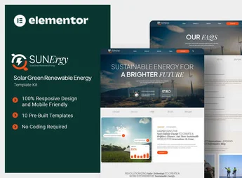 Sunergy – Solar Green Renewable Energy Elementor Template Kit
