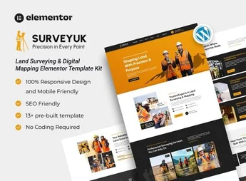 Surveyuk – Land Surveying & Digital Mapping Elementor Template Kit
