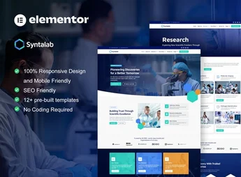 SyntaLab – Science Research & Laboratory Elementor Template Kit