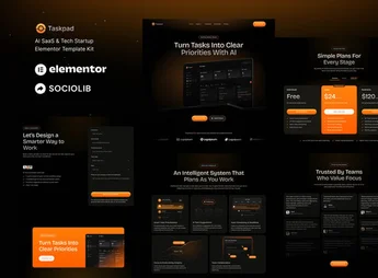 Taskpad – AI Saas & Tech Startup Elementor Template Kit