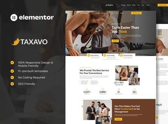 Taxavo – Tax Advisor & Financial Consulting Elementor Template Kit