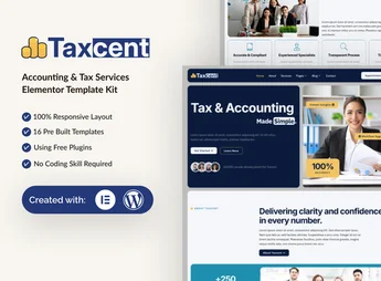 Taxcent – Accounting & Tax Services Elementor Template Kit